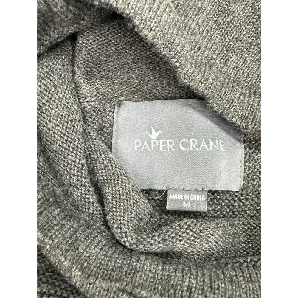 Paper Crane Women Charcoal Gray Knit Cowl Neck Sweater Dress Size Medium - Picture 5 of 7